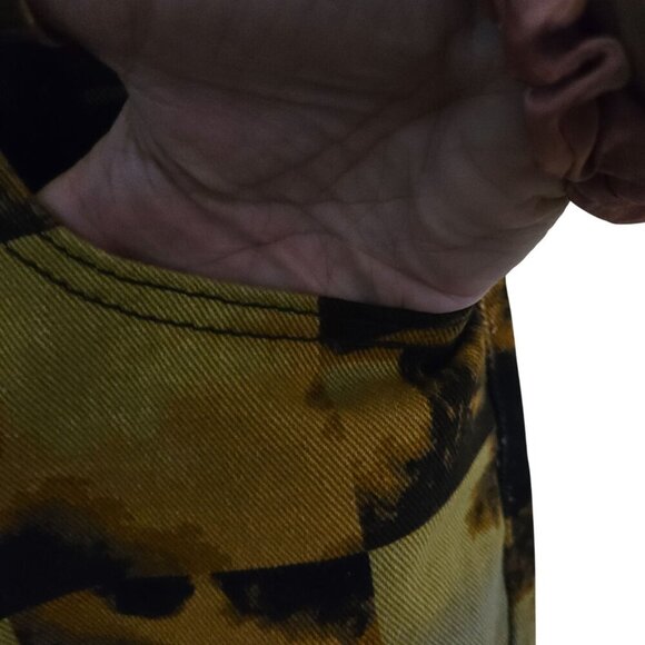 BDG 90s Mid Rise Bootcut Ankle Jeans Brown Mustard Plaid Cut Off Bottom Size 26 - Picture 10 of 15